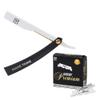 Mane Tame Professional Men's Grooming Straight Edge Professional Barbers Razor & 100 Darby Premium Blades  Black and White