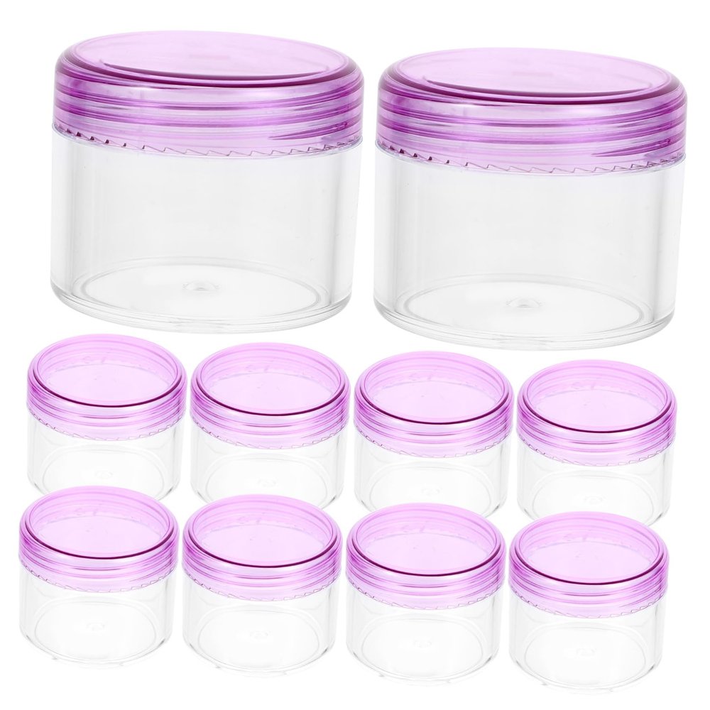 HONMEET 12pcs Portable Travel Bottles Leak Round Lotion Bottles Lids for Cosmetics Sample Containers
