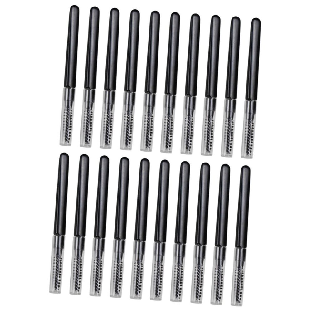 Baluue 20pcs Portable Eyebrow Brushes with Caps Multipurpose Brow and Lash Applicators for Makeup for Home and Beauty Salon Use