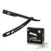 Mane Tame Professional Men's Grooming Straight Edge Professional Barbers Razor & 100 Darby Premium Blades  Black view 1
