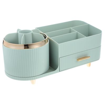 PHENOFICE Desktop Rotating Makeup Organizer Large Capacity Storage Container for Cosmetics Rotation Multi-compartment Design Practical and Stylish Makeup Brush Holder