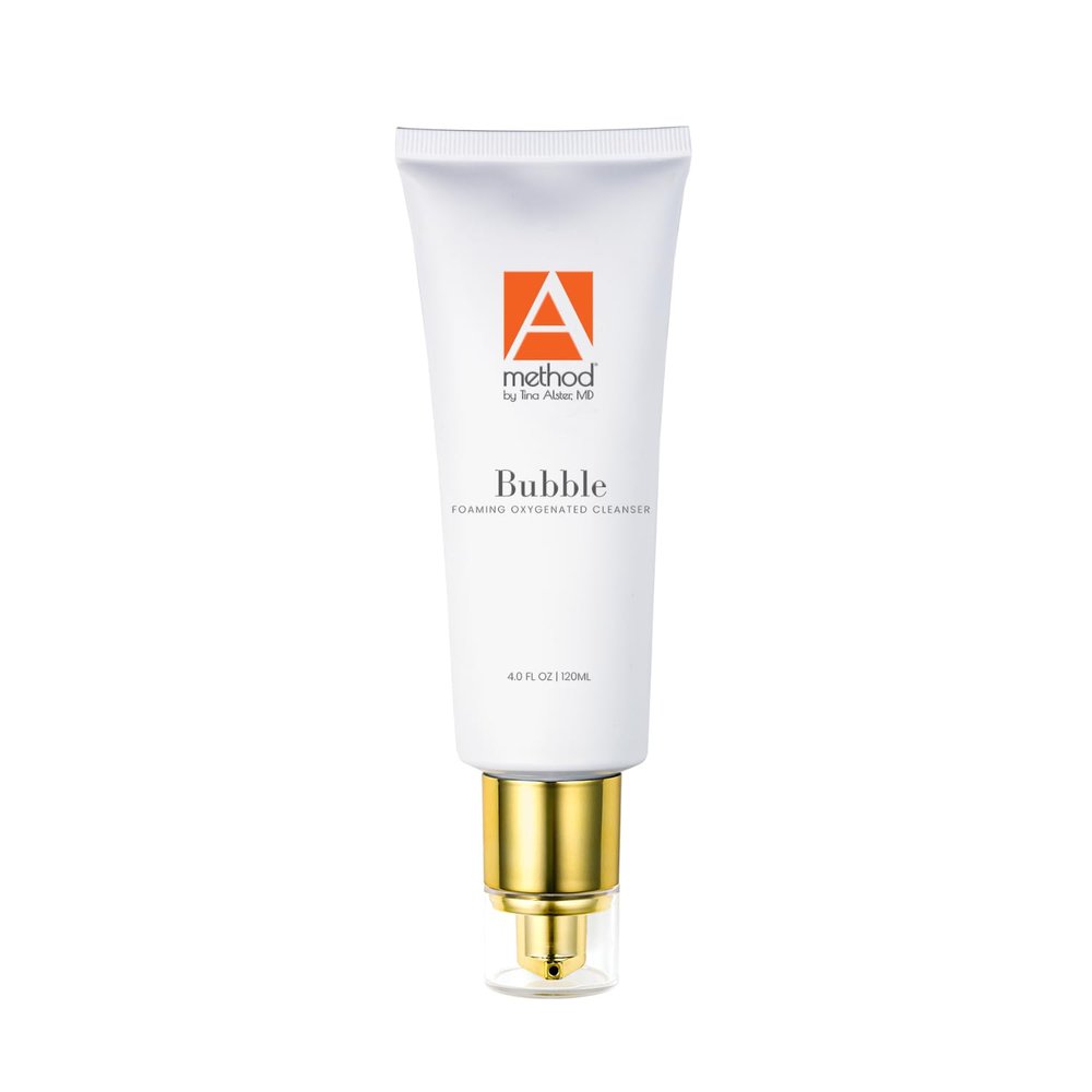 Bubble Foaming Oxygenated Cleanser by Tina Alster, MD Foaming cleanser loosens makeup and impurities while preserving skins natural barrier.