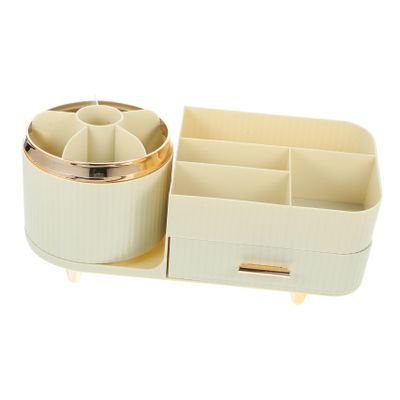 COSMEVIVI Makeup Organizer Storage Holder Rotatable Cosmetic Storage Box Large Capacity Transparent Design for Easy Access for Vanity Home Office and School Use