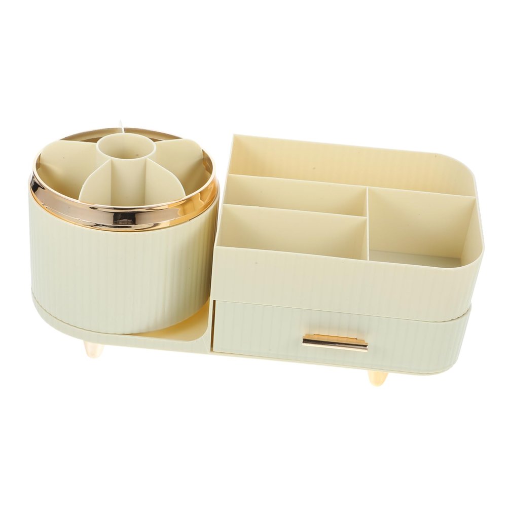COSMEVIVI Makeup Organizer Storage Holder Rotatable Cosmetic Storage Box Large Capacity Transparent Design for Easy Access for Vanity Home Office and School Use
