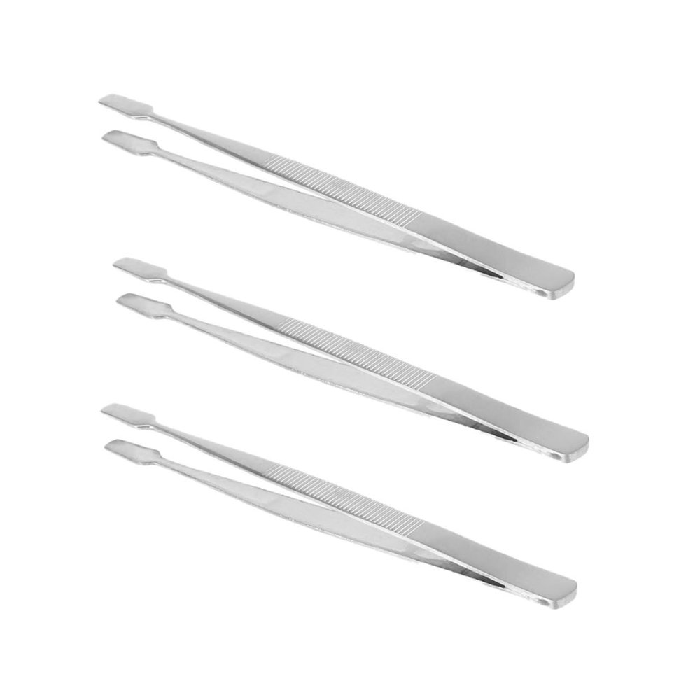 BIUDECO 3pcs Professional Craft Tweezers Stainless Steel Easy-grip for Stamp and False Eyelash