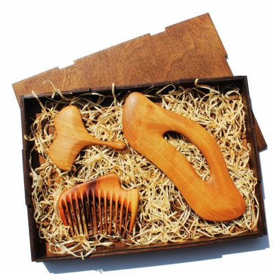 Custom Engraved Wooden Gua Sha Set for Face and Body Personalized Self-Care Gift Scalp Massager Anniversary Gift Unique Gift Personalized Gift for Wife Gua Sha Tools Set Scraping Massage Tool
