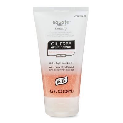 Equate Pink Grapefruit Foaming Acne Scrub, 4.2 Fl oz and card gift Maker Explorador