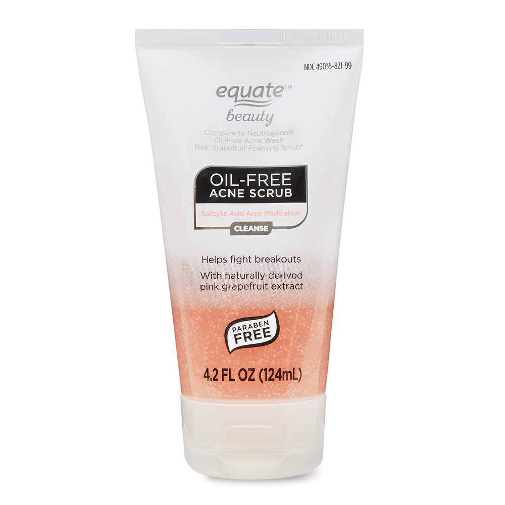 Equate Pink Grapefruit Foaming Acne Scrub, 4.2 Fl oz and card gift Maker Explorador