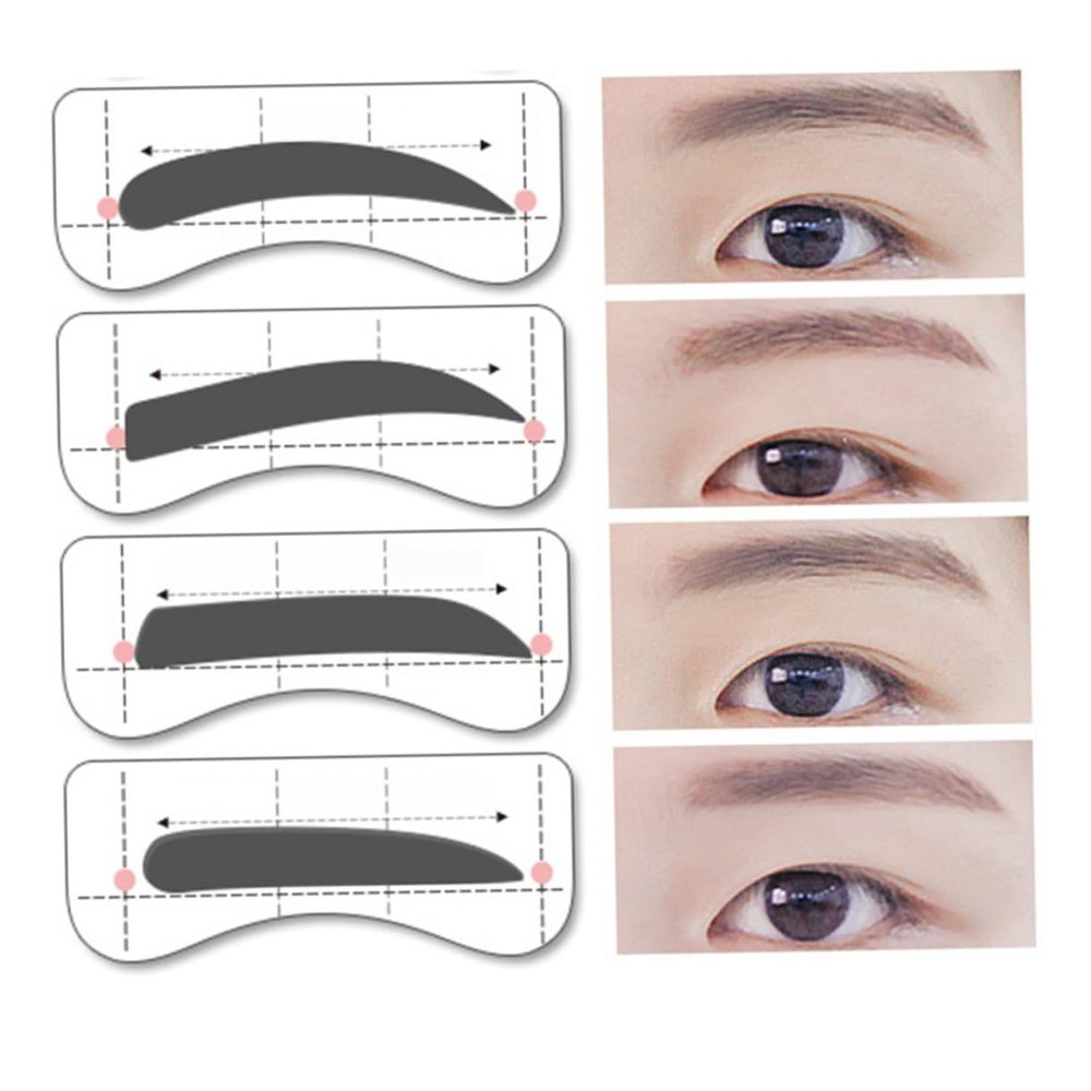 Beatifufu Brow Stencil Kit 8 Styles Eyebrow Templates Makeup Tools for Eye Brows