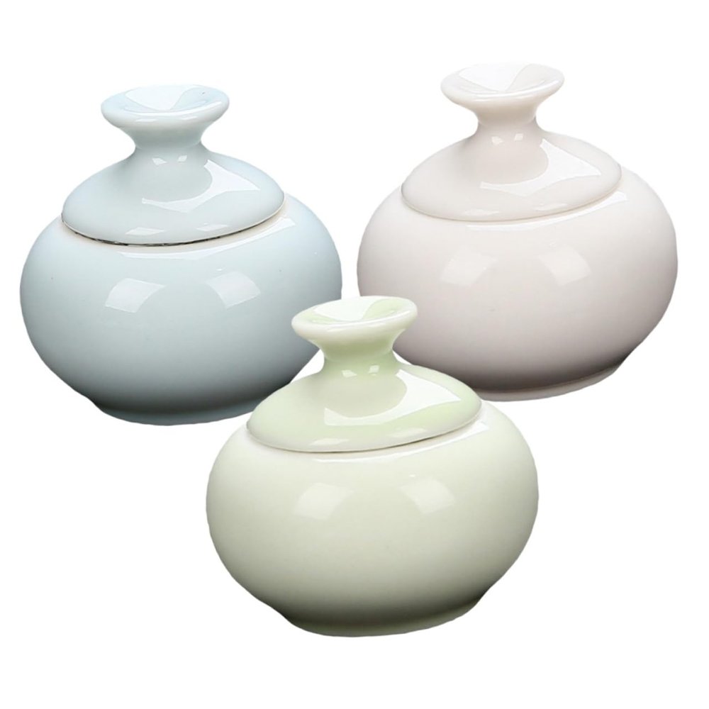 3Pcs Ceramic Makeup Jars Travel Cream Containers Portable Versatile