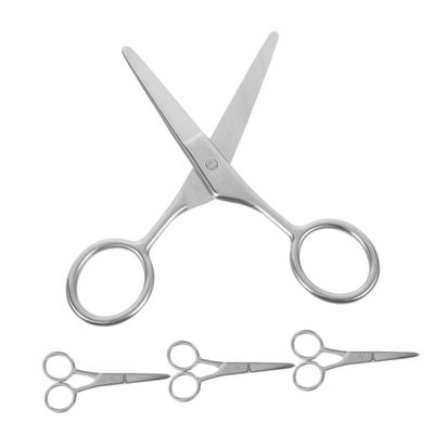 MERRYHAPY 4pcs Stainless Steel Tip Scissors for Eyebrow Nose Hair Beard and Grooming Compact Beauty Trimming Tools for -ups and