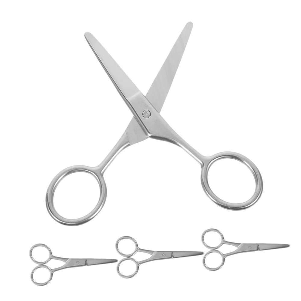 MERRYHAPY 4pcs Stainless Steel Tip Scissors for Eyebrow Nose Hair Beard and Grooming Compact Beauty Trimming Tools for -ups and