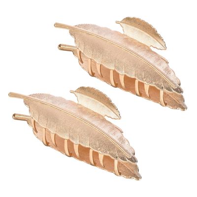 TOVINANNA 2pcs Leaf Shape Metal Hair Clips for Women Unique Style Hair Accessories Creative Headdress Ornament for Daily Use and Special Occasions