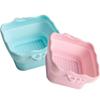 NOLITOY 2pcs Silicone Makeup Brush Cleaner Bowl Portable Washing Tool Convex Textures for Cleaning of Eyeshadow and Brow Brushes Compact Design Blue and Pink view 1
