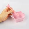 NOLITOY 2pcs Silicone Makeup Brush Cleaner Bowl Portable Washing Tool Convex Textures for Cleaning of Eyeshadow and Brow Brushes Compact Design Blue and Pink view 2