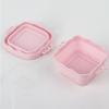 NOLITOY 2pcs Silicone Makeup Brush Cleaner Bowl Portable Washing Tool Convex Textures for Cleaning of Eyeshadow and Brow Brushes Compact Design Blue and Pink view 4