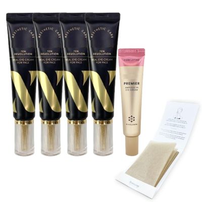 TEN Revolution Season 10 Real Eye Cream For Face 30ml X 4ea With Season 12 Eye cream 12ml + ROSANO Oil Control Paper