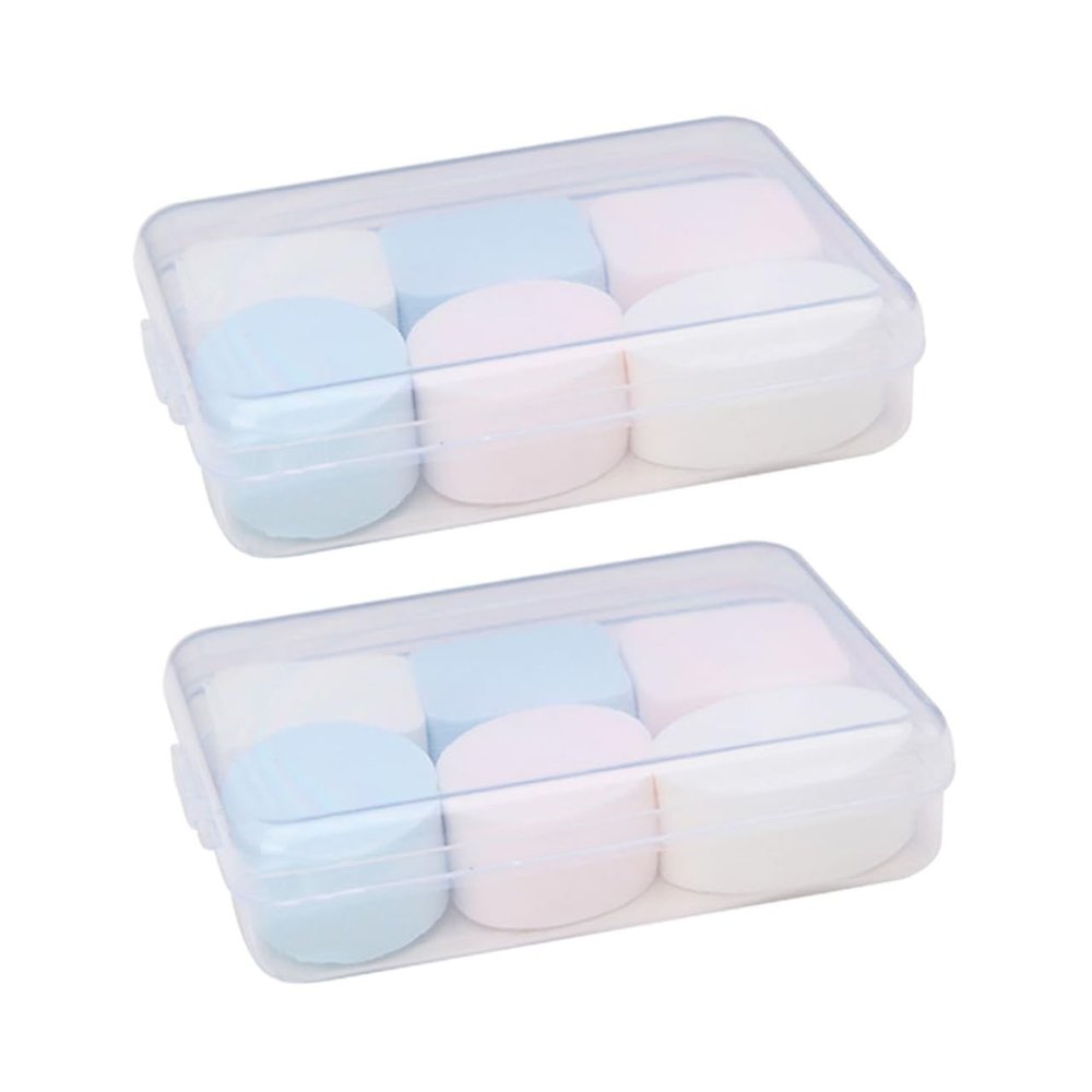 Baluue 12pcs Powder Puff Makeup Sponges Bulk Makeup Rounds Pads Applicator Sponges Foundation Powder