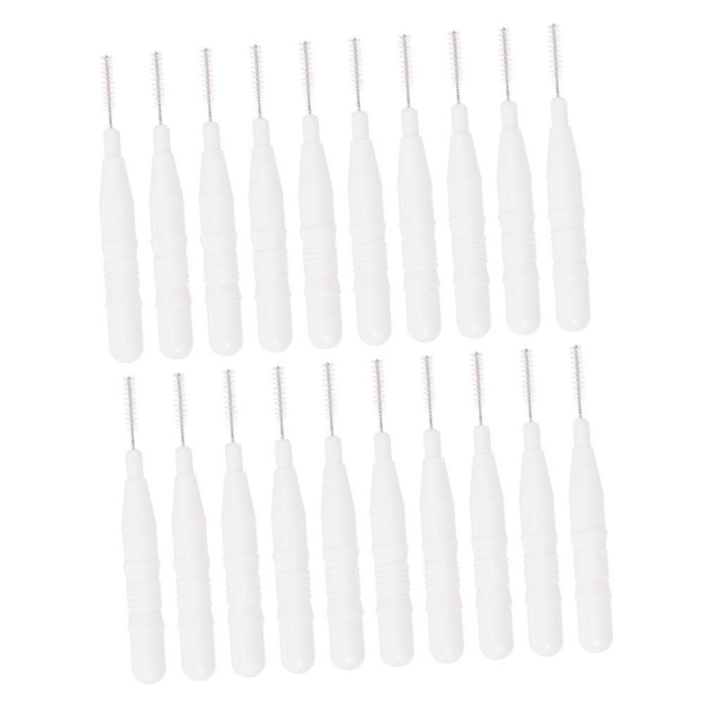 HAPINARY 20pcs Portable Interdental Brush Makeup Tools Mini Cosmetic Brow Brush Cover Lightweight Teeth Cleaning and Eyebrow Filling for Home and Travel