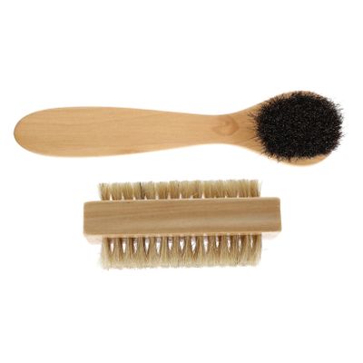 FOMIYES 2pcs Wooden Scrubbing Hand and Fingernail Brush Pig Bristles Dual-Sided Design for Cleaning Compact for Travel and Home Use