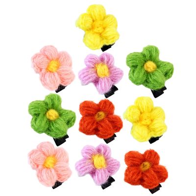 Baluue 12pcs Flower Design Boy Girl Hair Clips Cute Multi-color Accessories for Girls Birthday Headdress for All Hair Styles