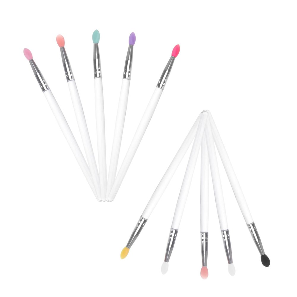 Baluue 10pcs Portable Eyeshadow and Lip Brush Premium Makeup Brushes for Women Lightweight and Travel-friendly Comfortable Application Transparent Handle for Daily Use