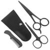 NOLITOY 1set Men's Beard Care Kit Stainless Steel Scissors Trimmer Comb Storage Bag for Barbershop view 1