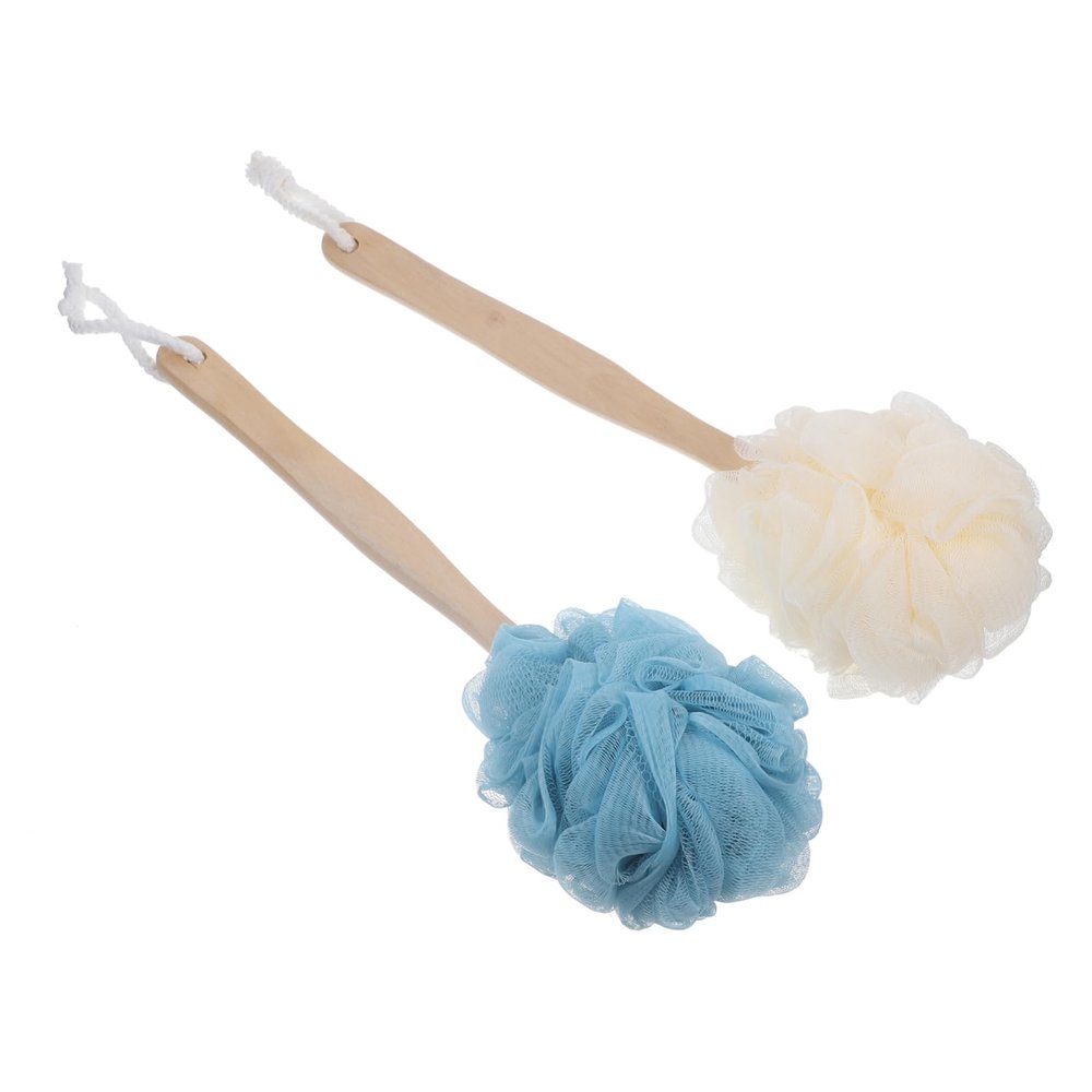 Baluue 2pcs Handle Bath Brush Shower Scrubber for Exfoliating Back Bathing Tools for Easy Cleaning and Comfort