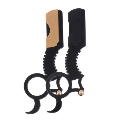 HAPINARY 2pcs Classic Manual Shaver for Men Vintage Beard Filler Razor Barber Shaving Tool Mustache Razor Beard Trimmer