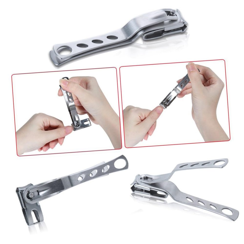 MERRYHAPY 2 Pack Manicure Sets Heavy Duty Toenail Cutters Nail Cutter Catcher Adjustable Nail Clipper