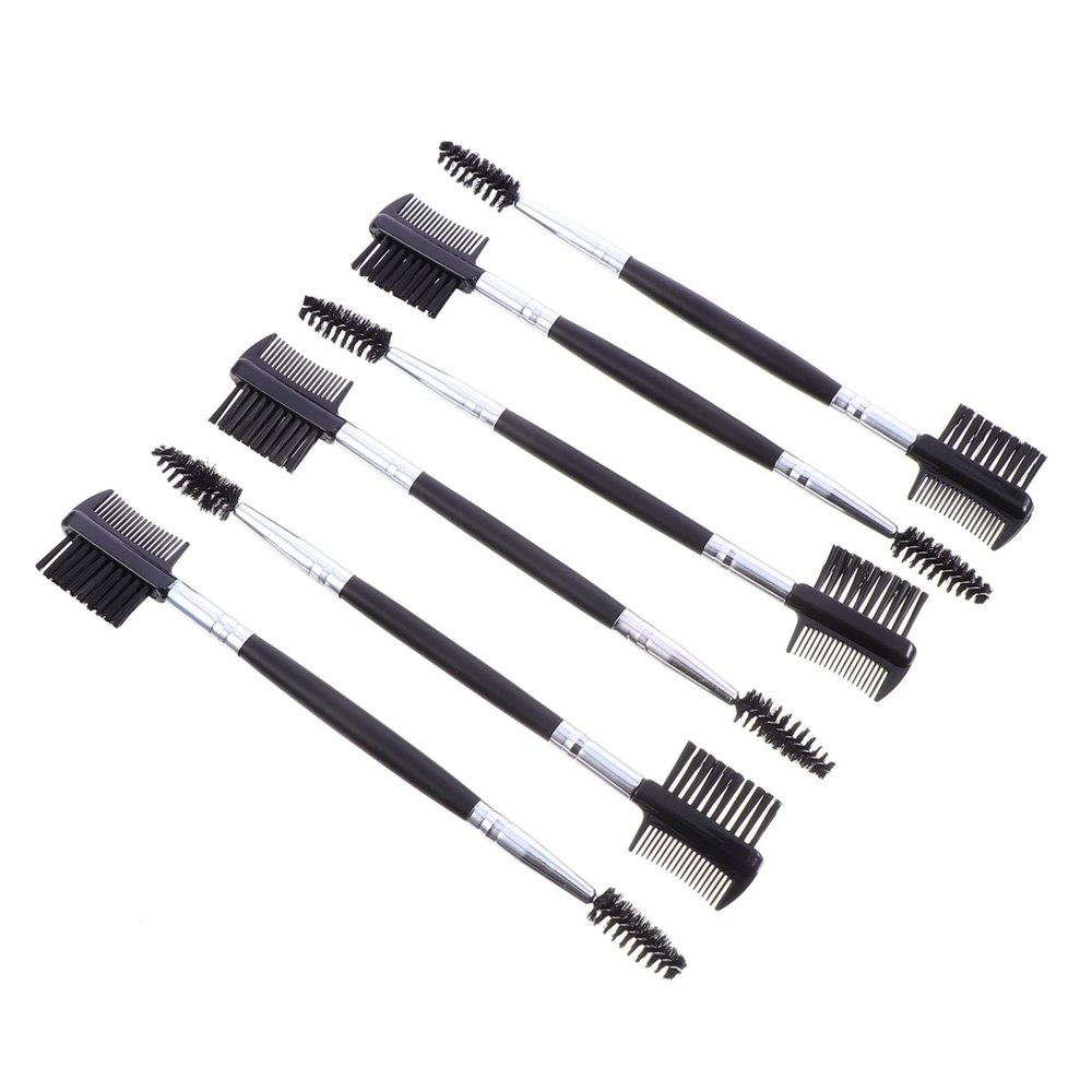 Baluue 6pcs Double Head Eyebrow Comb Brush Wide Tooth Lash Comb for Eyebrow Makeup