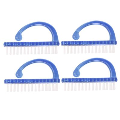 IWOWHERO 4pcs Nail Scrubber Brush for Fingernails and Toenails Multi-functional Nail Cleaning Tools Compact and Lightweight Design for Blue Color