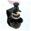 MERRYHAPY Wet Shaving Kit Acrylic Razor Holder Brush Set Shaving Cup Face Cleaning Tool view 4