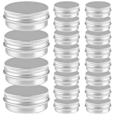 20Pcs Lip Balm Containers 20ml Aluminum Jar Tin Reusable  Refillable Small Tins with Screw Caps Travel Sized Sample Containers for Cosmetic, Cream, Lip Balm Containers