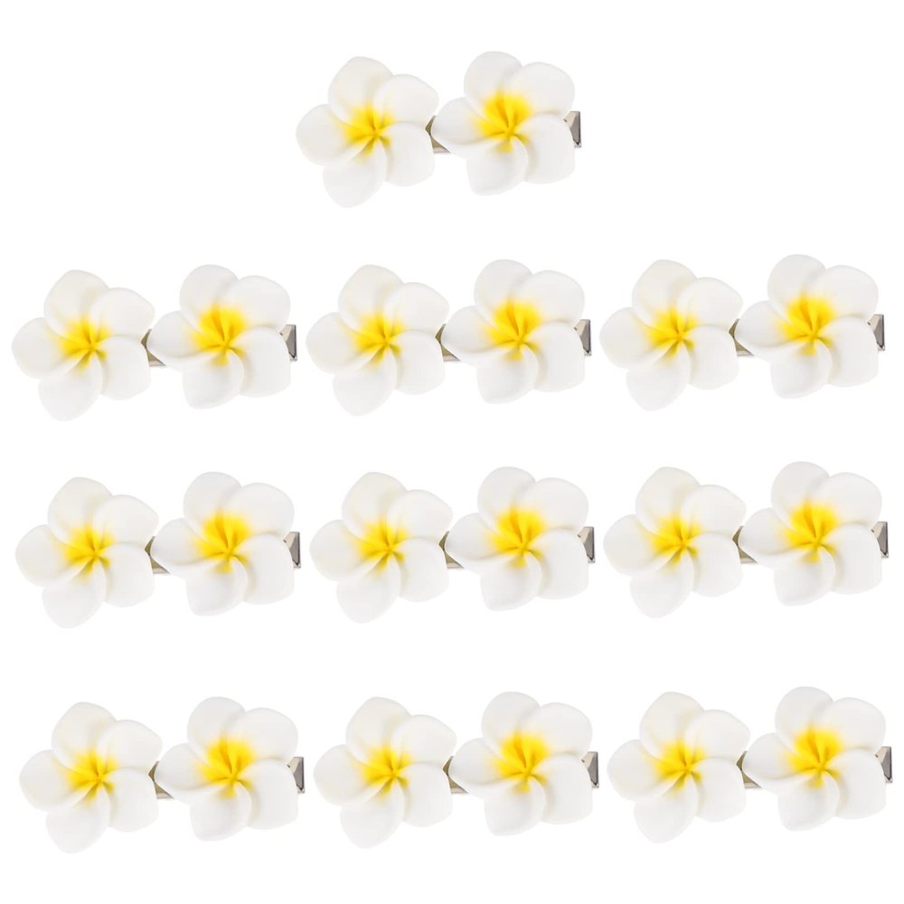 Baluue 10pcs Hawaiian Style Flower Hairpins for Women Hair Barrettes Smooth Surface Hair Clips for Daily Use and Special Occasions