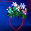 Sinalty Light up Christmas Snowflake Headbands LED Xmas Red Hat Hairbands Glitter Green Festival Headpiece for Women and Girls (Red) view 3