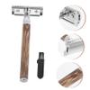 TOVINANNA Double-sided Safety Razor with Bamboo Handle Manual Beard Shaving Tool for Men Vintage Shaver for Smooth Shaving at Home Barbershops Durable Skin-friendly Design view 2