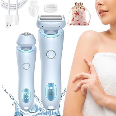 Smooth Shave Razor, Belarae Brazilian Shaver, Smoothshave Razor, Beauty Bloom Shaver Pro, Shaver for Women, 2 In 1 Electric Shaver Razors for Women (Blue)