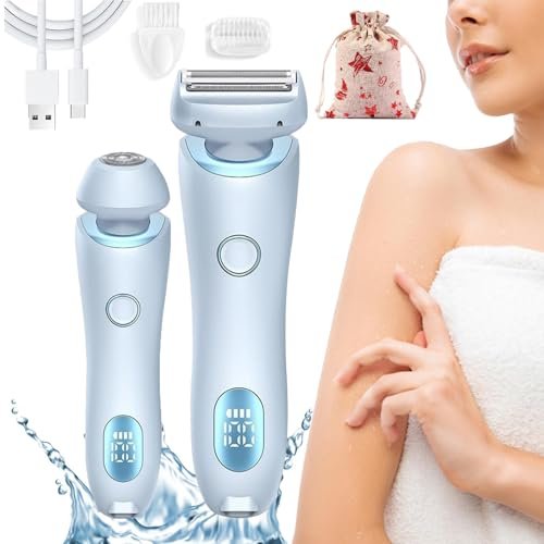 Smooth Shave Razor, Belarae Brazilian Shaver, Smoothshave Razor, Beauty Bloom Shaver Pro, Shaver for Women, 2 In 1 Electric Shaver Razors for Women (Blue)
