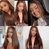 10 12 14 Inch Brown Bundles Straight Human Hair Color 30 Human Hair Straight Bundles Brown Human Hair Brazilian Hair Weave Bundles Dark Brown Straight Human Virgin Hair Extensions view 3