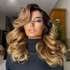 1B27 Ombre Honey Blonde Short Bob Body Wave Wig Human Hair For Black Women 13x4 HD Transparent Lace Frontal Wig Pre Plucked Brazilian Remy Hair Natural Hairline Bob Wigs 150% Density 16Inch view 3