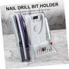 Beatifufu Nail Drill Bits Holder Box Transparent Organizer for Manicure Tools Polishing Drill Bit Storage Lightweight and Durable for Home and Salon Use view 2