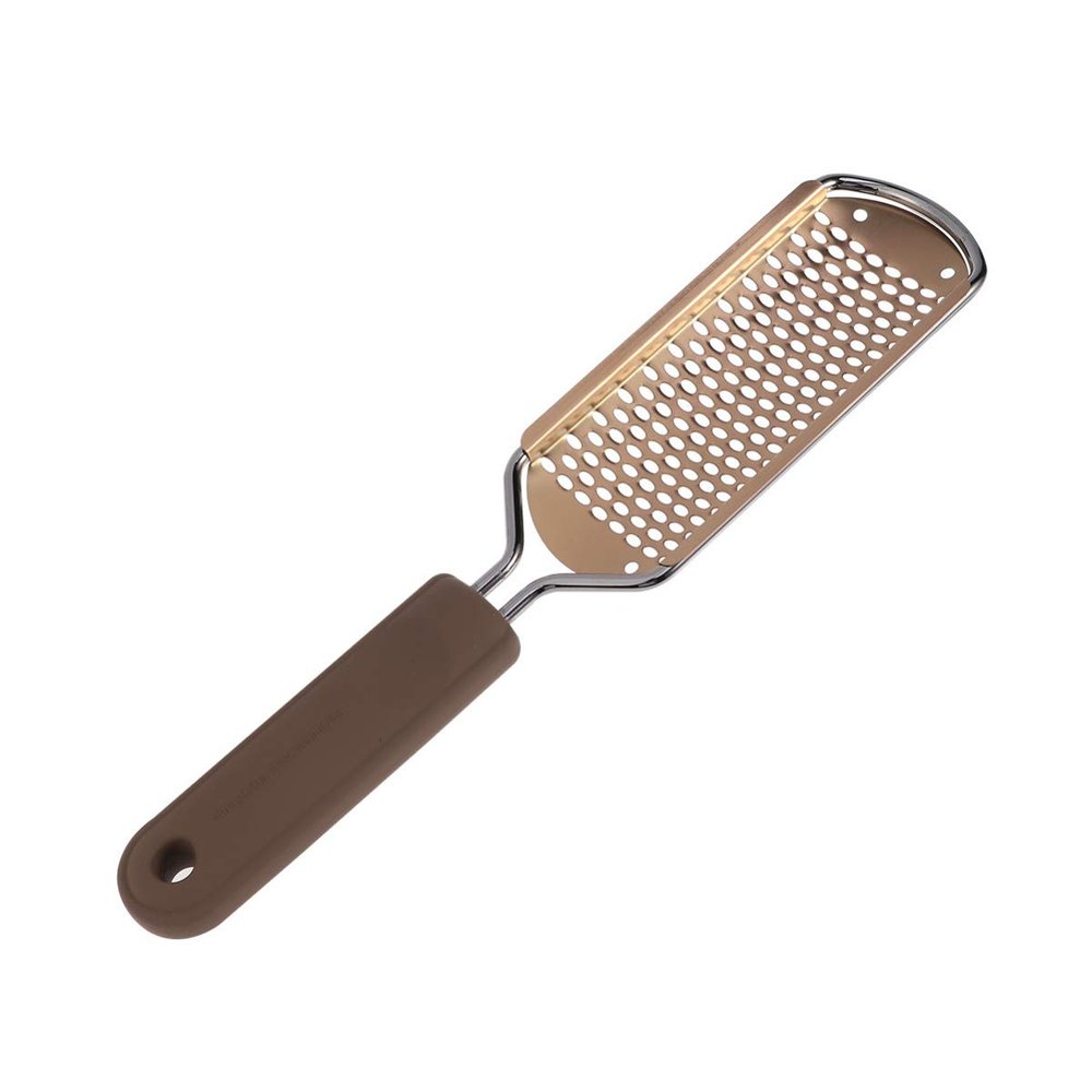 Beatifufu 1pc Stainless Steel Foot File Exfoliator Callus Remover Dead Skin Scrub for Men Women Portable Smooth Foot Care Tool