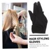 Beatifufu Insulative Finger Glove for Hairdressing Three-finger Design Comfortable and for Styling Curling and Straightening Hair Salon Home Use Black view 4