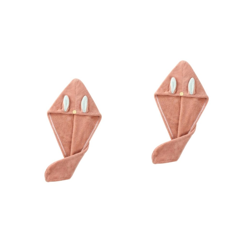 Baluue 2pcs Dry Hair Cap Heat Cap Pink Bunny Ears Funny Hat Head Coverings for Women Hair Drying Hat
