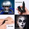2 Pieces Halloween Black Matte Lipstick, Black Lip Face Body Paint Stick, Cream Eye Black Stick, Waterproof Long Lasting Lip Balm for Women, Eye Black Stick for Sports Party Clowns view 3