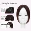 forfeels Human Hair Topper Chestnut Brown Color Topper For Women With Thinning Hair Clip In Bangs Real Human Hair Straight Wiglets Hairpieces For Solve Slightly Hair Lossing And Cover Gray view 3