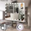 THEKLA 24 x 32 Inch Hollywood Light Vanity Mirror with 24 Bulbs Adjustable 3 Color Lights 32" Vanity Lighted Mirror for Bathroom Bedroom Wall Vanity Makeup Table Mirrors with Lights Base X10 Magnifier view 4