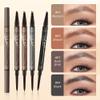 2PCS Microblading Eyebrow Pen, 2024 New 2 in 1 Dual Ended Eyebrow Pencils, Waterproof 3D Microblading 4 Fork Tip Eyebrow Pencil, Magic Eyebrow Pencil 4 Fork Tip for Natural (Auburn) view 2
