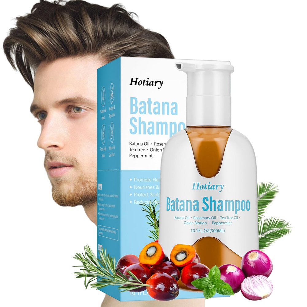 Hotiary Cold Pressed Batana Shampoo for Hair Growth Dr. Sebi, Organic Batana Oil Shampoo with Rosemary for Hair Loss, Nourishing Repair Damage Hair for Men & Women